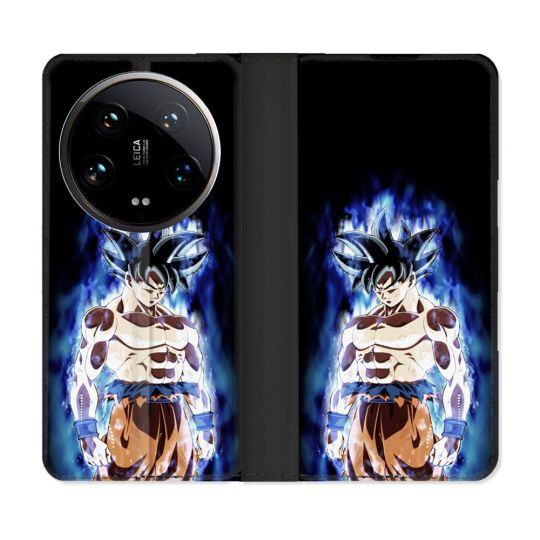 Housse cuir portefeuille Pour Xiaomi 14 Ultra Manga Dragon Ball Sangoku Noir