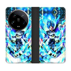 Housse cuir portefeuille Pour Xiaomi 14 Ultra Manga Dragon Ball Vegeta Bleu