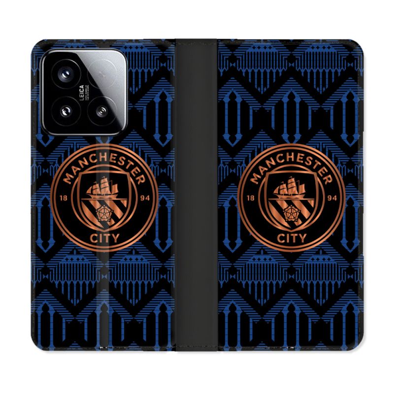 Housse cuir portefeuille Pour Xiaomi 15 Foot Manchester City