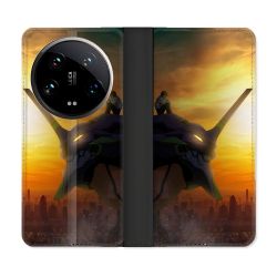 Housse cuir portefeuille Pour Xiaomi 14 Ultra Manga Evangelion