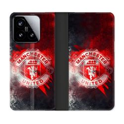 Housse cuir portefeuille Pour Xiaomi 15 Foot Manchester United