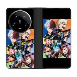Housse cuir portefeuille Pour Xiaomi 14 Ultra Manga My Hero Academia Noir