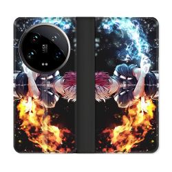 Housse cuir portefeuille Pour Xiaomi 14 Ultra Manga My Hero Academia Shoto