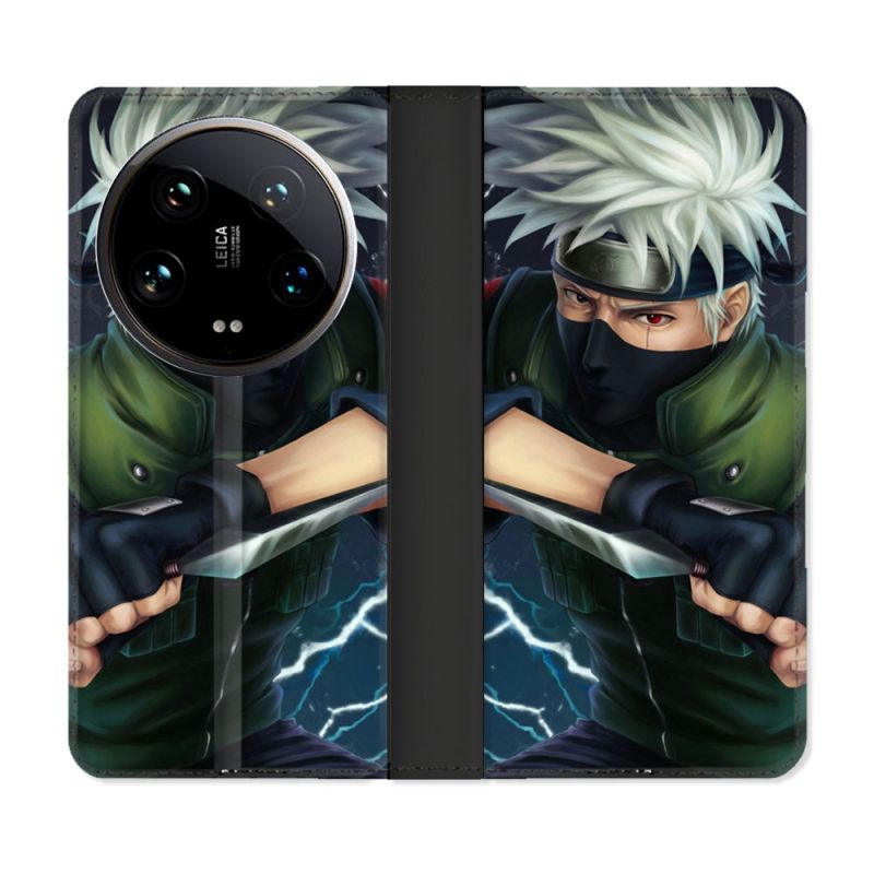 Housse cuir portefeuille Pour Xiaomi 14 Ultra Manga Naruto Kakashi
