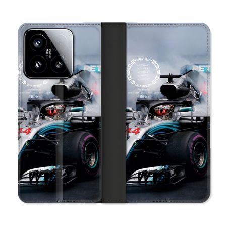 Housse cuir portefeuille Pour Xiaomi 15 Formule 1 F1 Mercedes Petronas