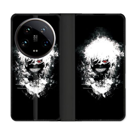 Housse cuir portefeuille Pour Xiaomi 14 Ultra Manga Tokyo Ghoul Kaneki Tag