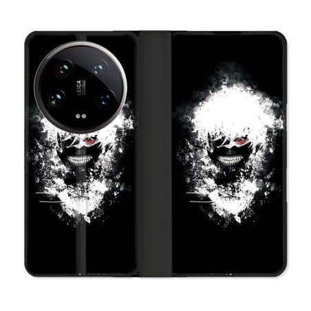 Housse cuir portefeuille Pour Xiaomi 14 Ultra Manga Tokyo Ghoul Kaneki Tag