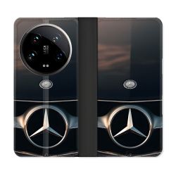 Housse cuir portefeuille Pour Xiaomi 14 Ultra Mercedes Calendre