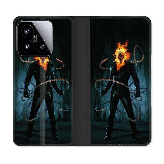 Housse cuir portefeuille Pour Xiaomi 15 Ghost Rider