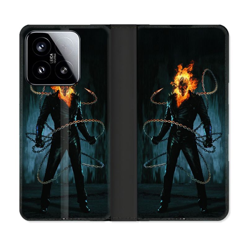 Housse cuir portefeuille Pour Xiaomi 15 Ghost Rider
