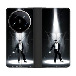Housse cuir portefeuille Pour Xiaomi 14 Ultra Michael Jackson Noir