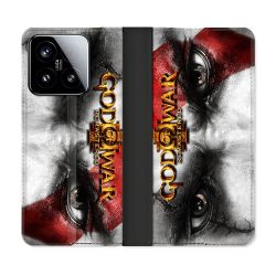 Housse cuir portefeuille Pour Xiaomi 15 God Of War GOW