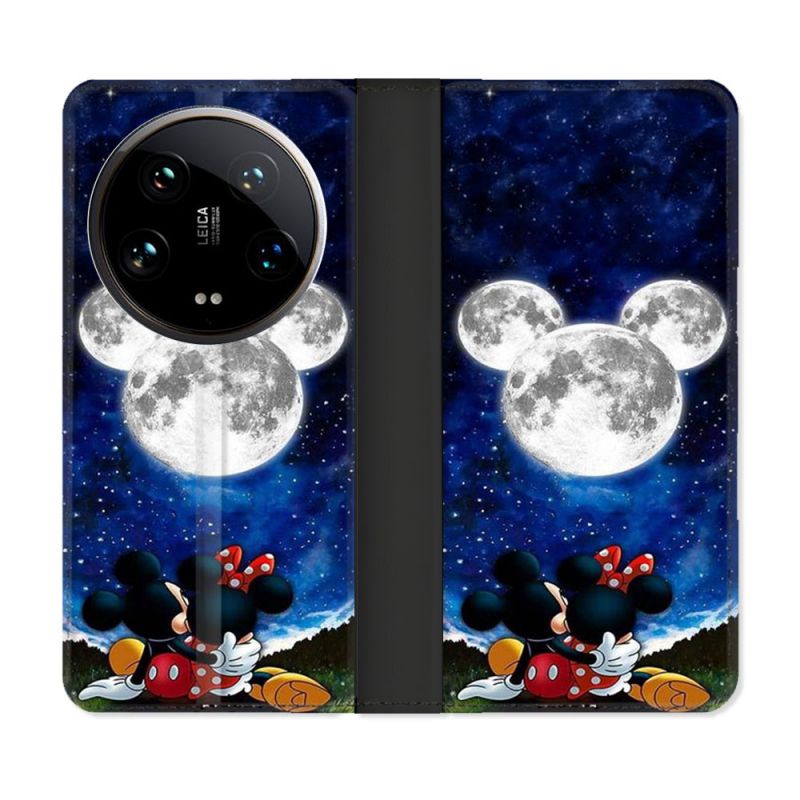Housse cuir portefeuille Pour Xiaomi 14 Ultra Mickey Minnie