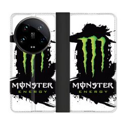 Housse cuir portefeuille Pour Xiaomi 14 Ultra Monster Energy Tache