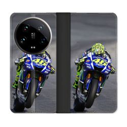 Housse cuir portefeuille Pour Xiaomi 14 Ultra Moto Course GP Wheeling 46