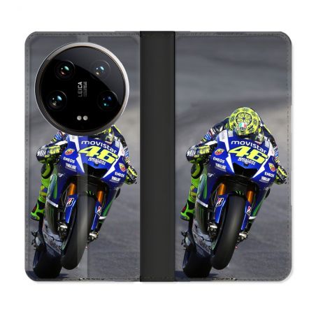 Housse cuir portefeuille Pour Xiaomi 14 Ultra Moto Course GP Wheeling 46