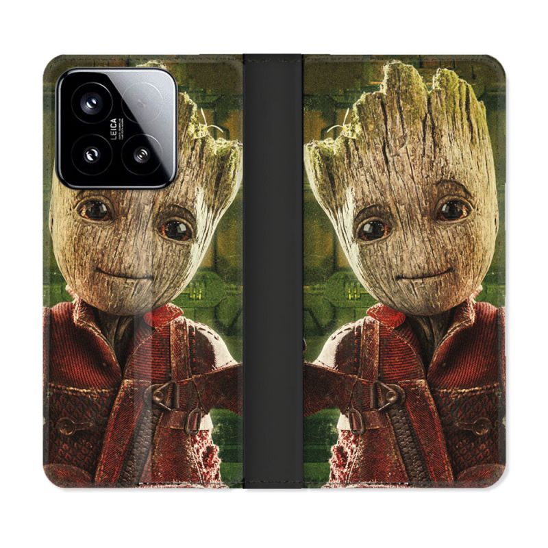 Housse cuir portefeuille Pour Xiaomi 15 Groot Vert