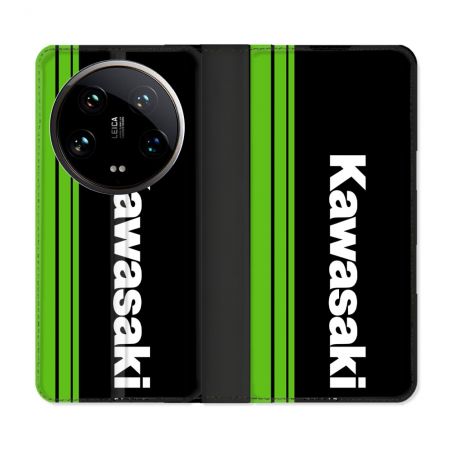 Housse cuir portefeuille Pour Xiaomi 14 Ultra Moto Kawasaki
