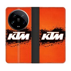 Housse cuir portefeuille Pour Xiaomi 14 Ultra Moto KTM