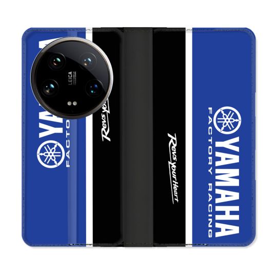 Housse cuir portefeuille Pour Xiaomi 14 Ultra Moto Yamaha