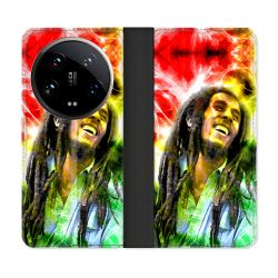 Housse cuir portefeuille Pour Xiaomi 14 Ultra Musique Bob Marley Color