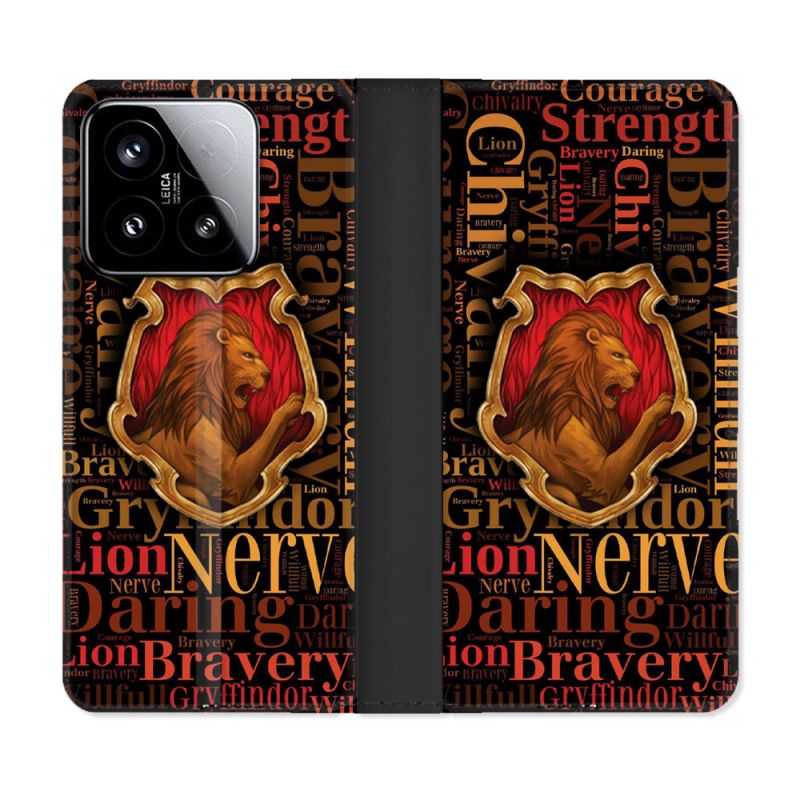 Housse cuir portefeuille Pour Xiaomi 15 Harry Potter Griffondor