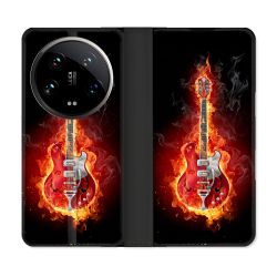 Housse cuir portefeuille Pour Xiaomi 14 Ultra Musique Guitare Electrique