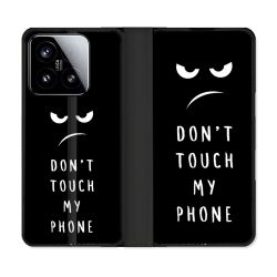 Housse cuir portefeuille Pour Xiaomi 15 Humour Don't Touch