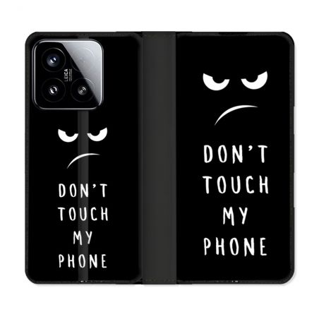 Housse cuir portefeuille Pour Xiaomi 15 Humour Don't Touch