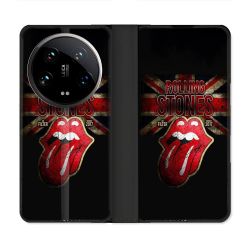 Housse cuir portefeuille Pour Xiaomi 14 Ultra Musique Rolling Stones
