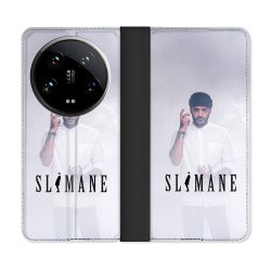 Housse cuir portefeuille Pour Xiaomi 14 Ultra Musique Slimane Blanc