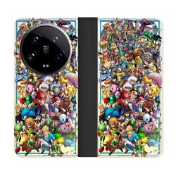 Housse cuir portefeuille Pour Xiaomi 14 Ultra Nintendo