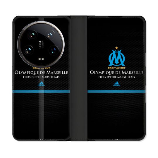 Housse cuir portefeuille Pour Xiaomi 14 Ultra Olympique Marseille OM Fier etre Marseillais