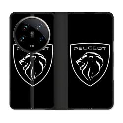 Housse cuir portefeuille Pour Xiaomi 14 Ultra Peugeot