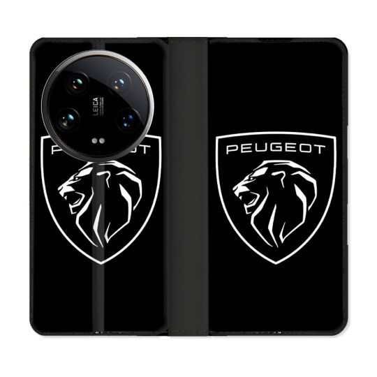 Housse cuir portefeuille Pour Xiaomi 14 Ultra Peugeot