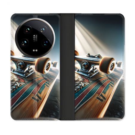 Housse cuir portefeuille Pour Xiaomi 14 Ultra Planche Skate
