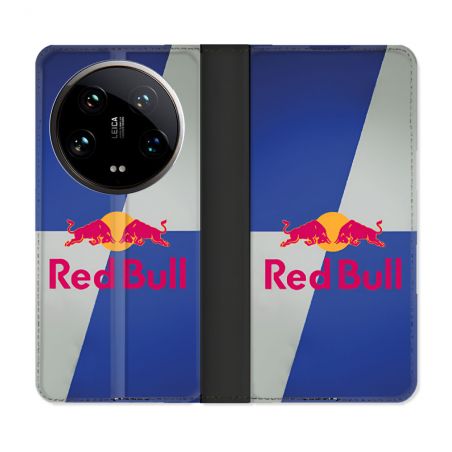 Housse cuir portefeuille Pour Xiaomi 14 Ultra Red Bull Classique
