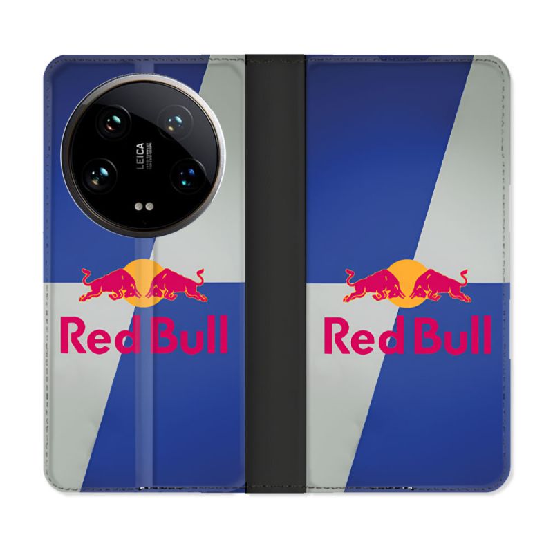 Housse cuir portefeuille Pour Xiaomi 14 Ultra Red Bull Classique