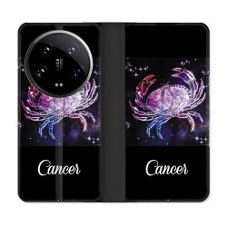 Housse cuir portefeuille Pour Xiaomi 14 Ultra Signe Zodiaque 2 Cancer