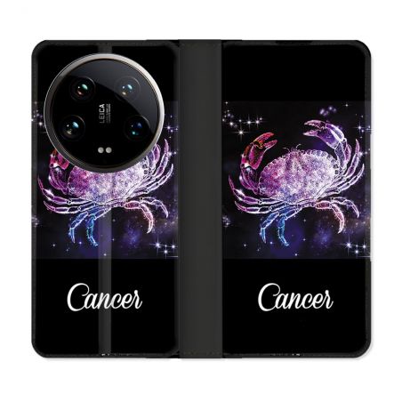 Housse cuir portefeuille Pour Xiaomi 14 Ultra Signe Zodiaque 2 Cancer