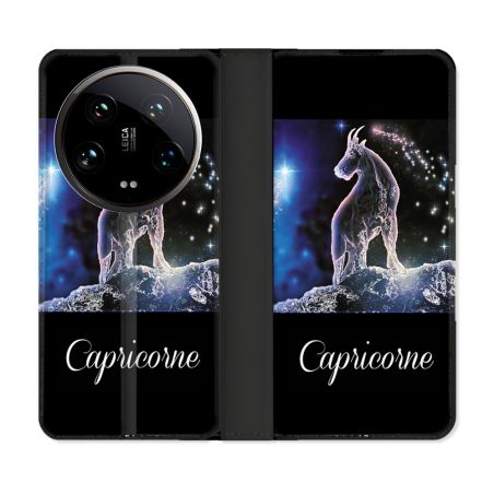 Housse cuir portefeuille Pour Xiaomi 14 Ultra Signe Zodiaque 2 Capricorne