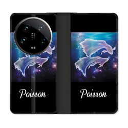 Housse cuir portefeuille Pour Xiaomi 14 Ultra Signe Zodiaque 2 Poisson