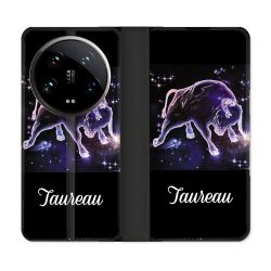 Housse cuir portefeuille Pour Xiaomi 14 Ultra Signe Zodiaque 2 Taureau