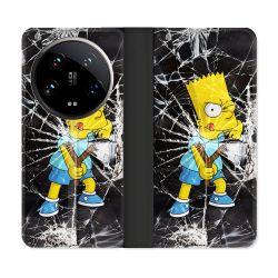 Housse cuir portefeuille Pour Xiaomi 14 Ultra Simpson Bart