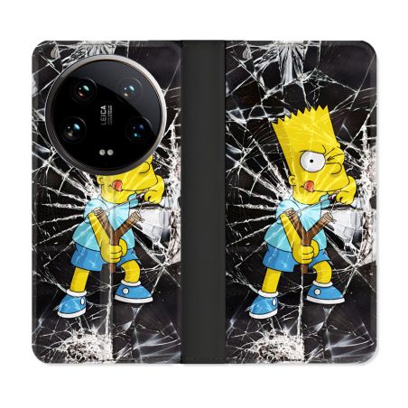 Housse cuir portefeuille Pour Xiaomi 14 Ultra Simpson Bart