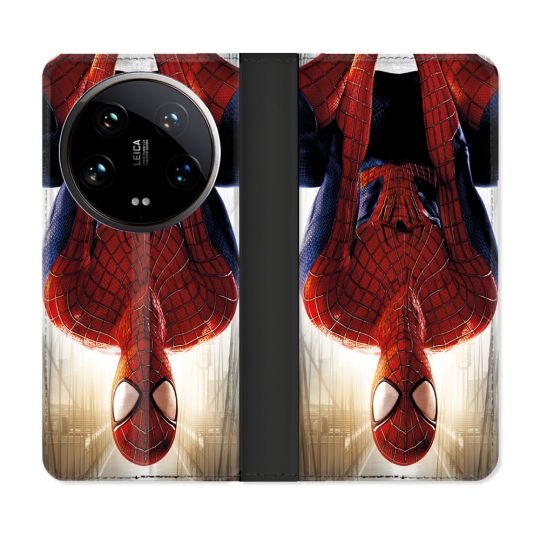 Housse cuir portefeuille Pour Xiaomi 14 Ultra Spiderman Invers