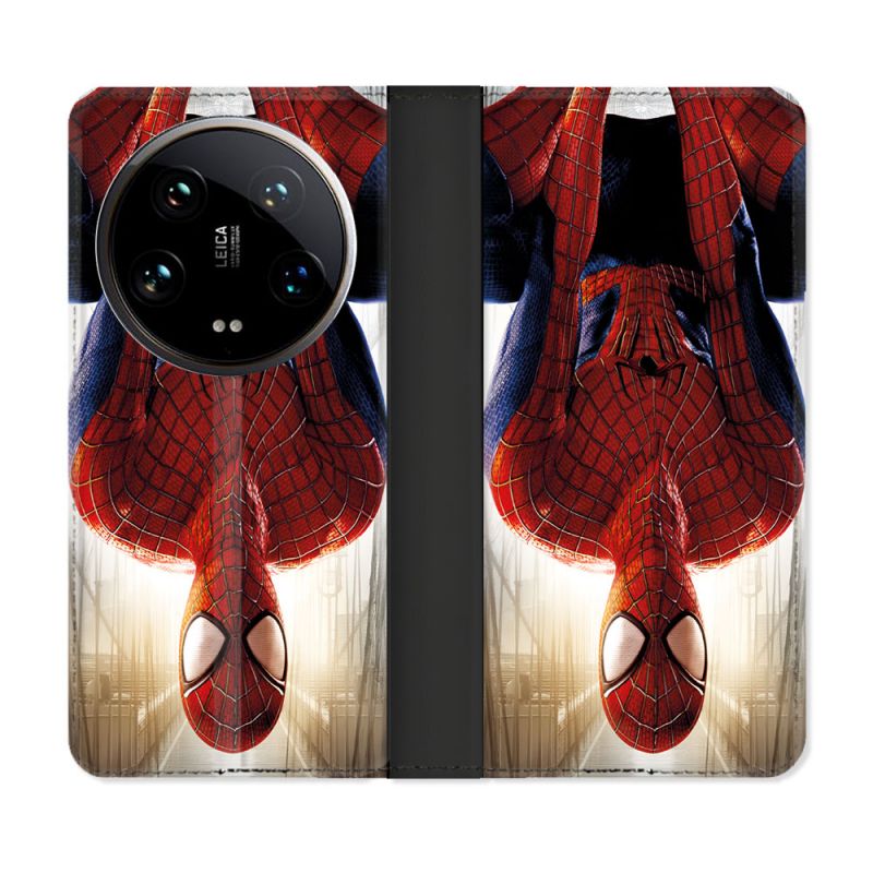 Housse cuir portefeuille Pour Xiaomi 14 Ultra Spiderman Invers