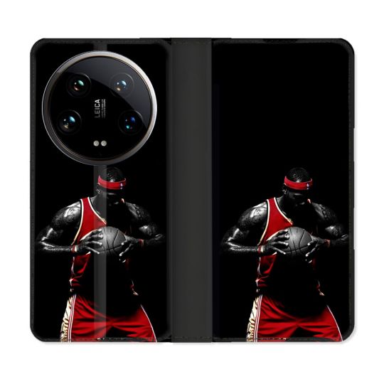 Housse cuir portefeuille Pour Xiaomi 14 Ultra Sport Basketeur