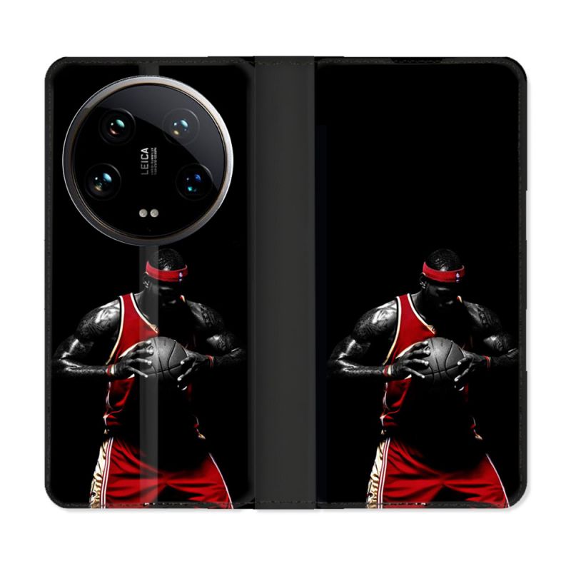 Housse cuir portefeuille Pour Xiaomi 14 Ultra Sport Basketeur