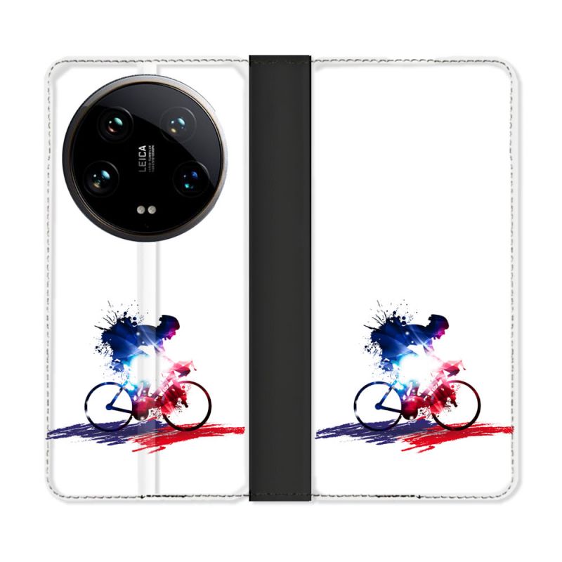 Housse cuir portefeuille Pour Xiaomi 14 Ultra Sport Cyclisme France